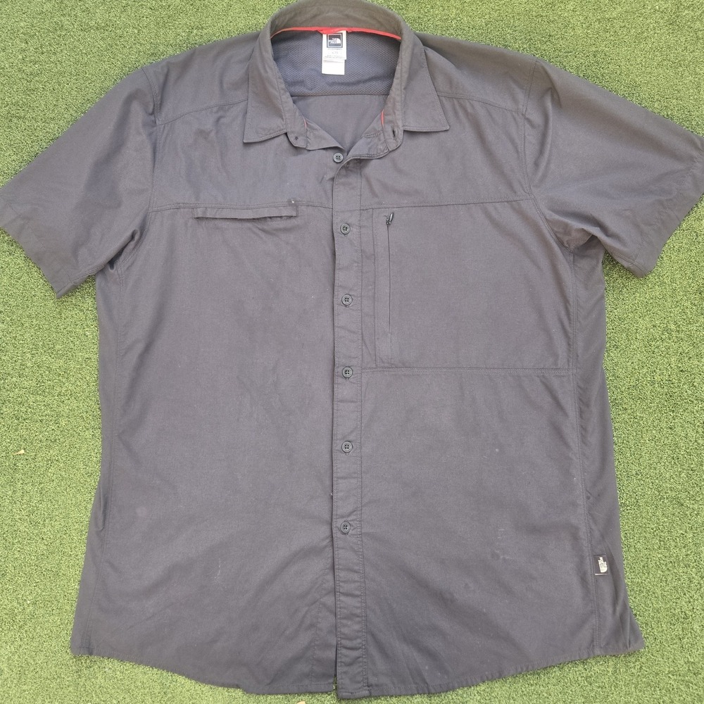 The North Face Shirt Men's Size XL Gray Botton Up Short Sleeve